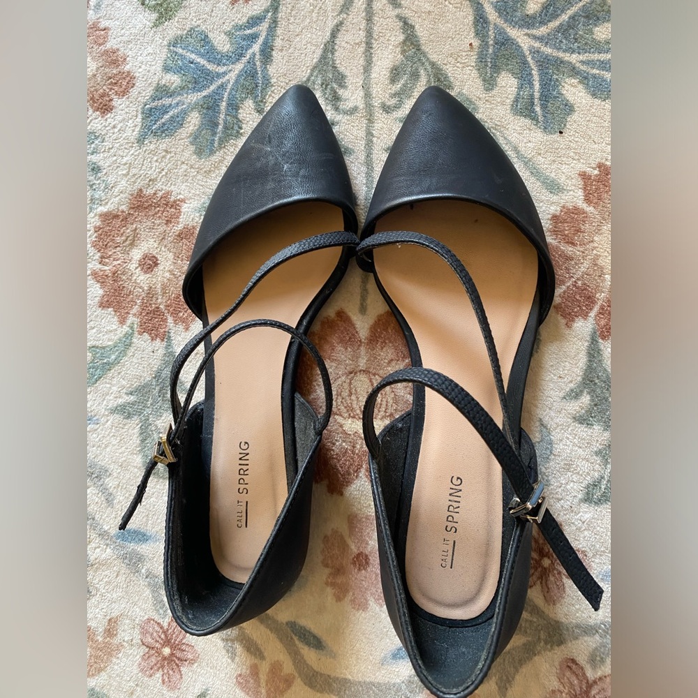 Call It Spring Black Pointed Flats